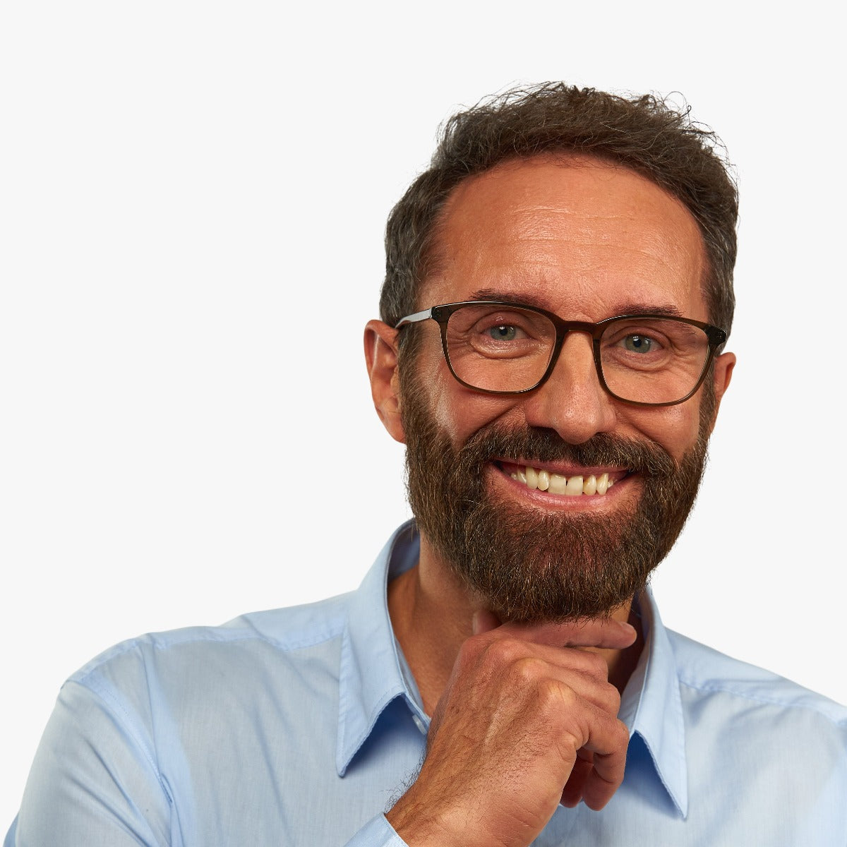 Luxreaders stylish Ebeltoft Shiny Olive Reading glasses. Made from Acetate in a Square shape.