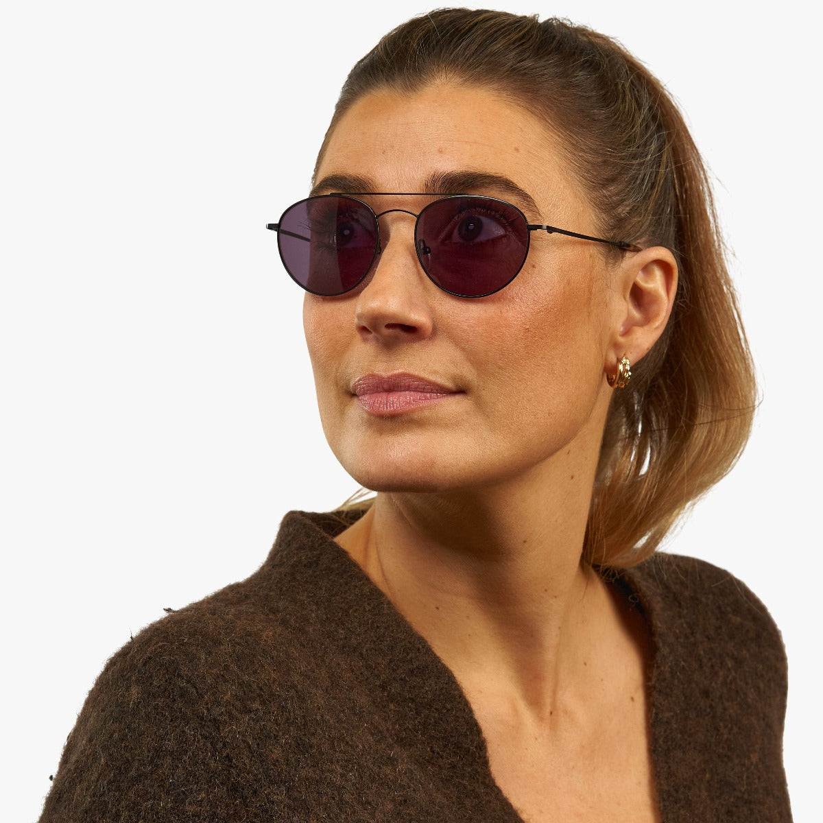 Luxreaders stylish Göteborg Black Sunglasses. Made from Stainless steel in a Round shape.