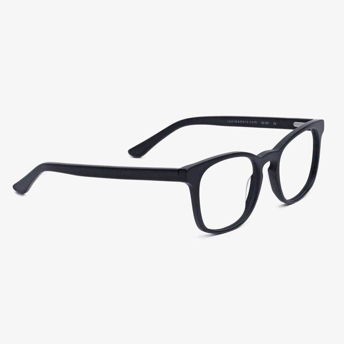 Bornholm Black reading glasses with a sleek rectangular frame
