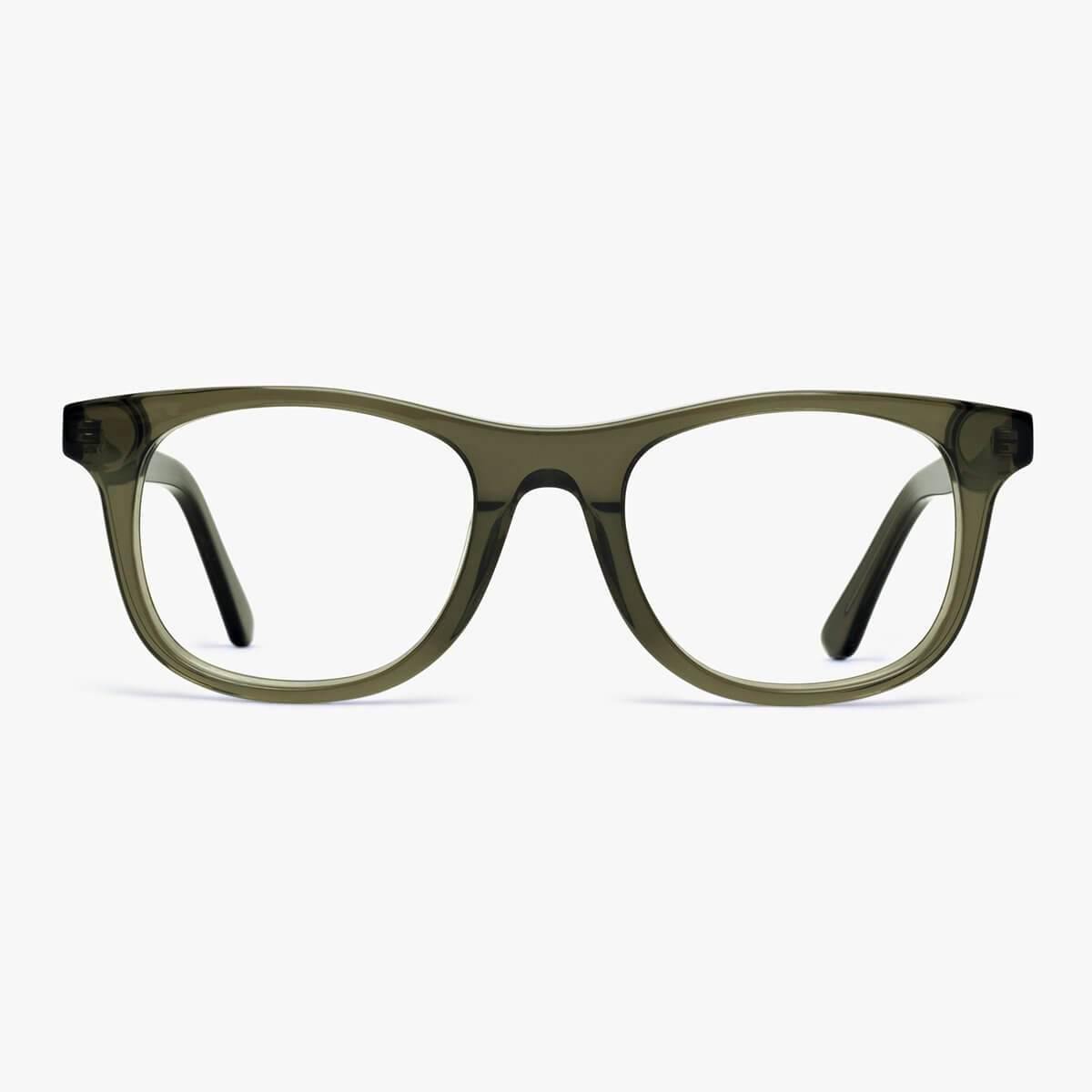 Luxreaders stylish Men's Malmö Shiny Olive Reading glasses. Made from Acetate in a Square shape.