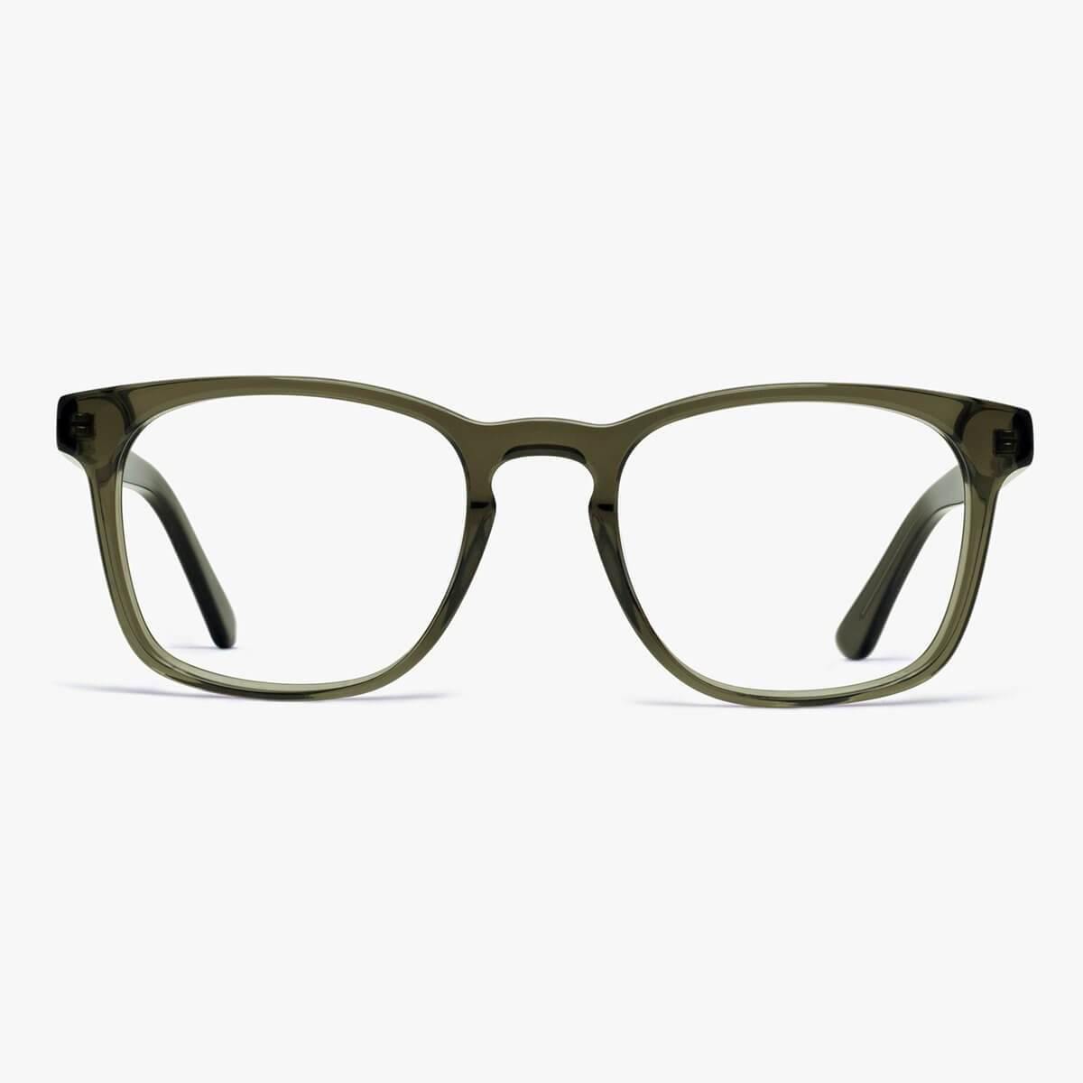 Luxreaders stylish Women's Bornholm Shiny Olive Reading glasses. Made from Acetate in a Square shape.