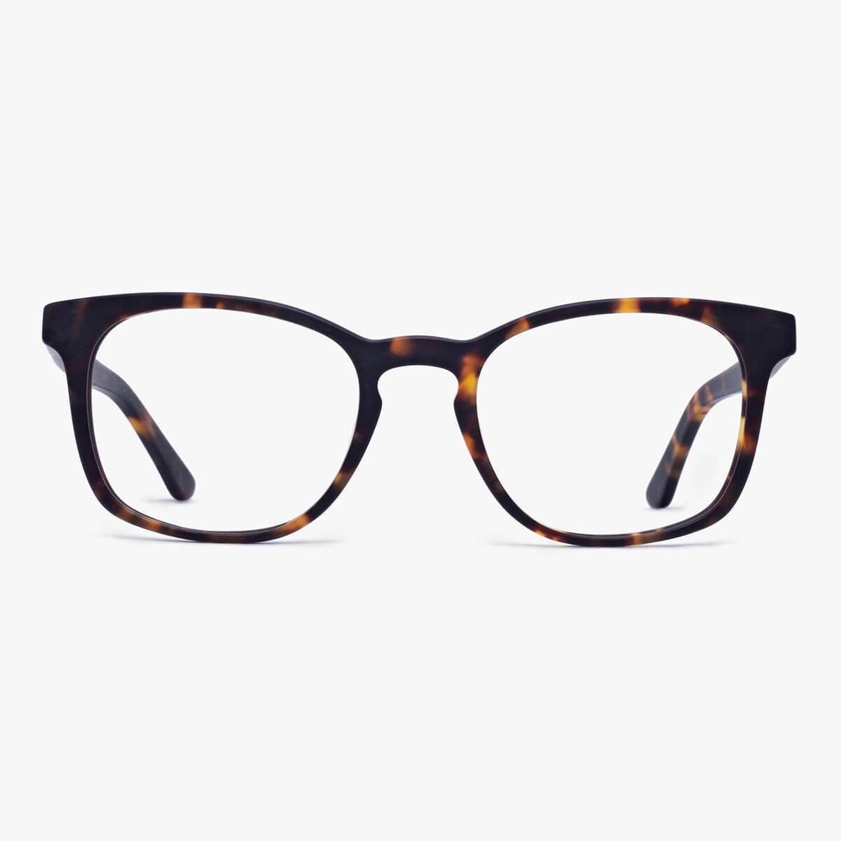 Luxreaders stylish Women's Bornholm Dark Turtle Reading glasses. Made from Acetate in a Square shape.