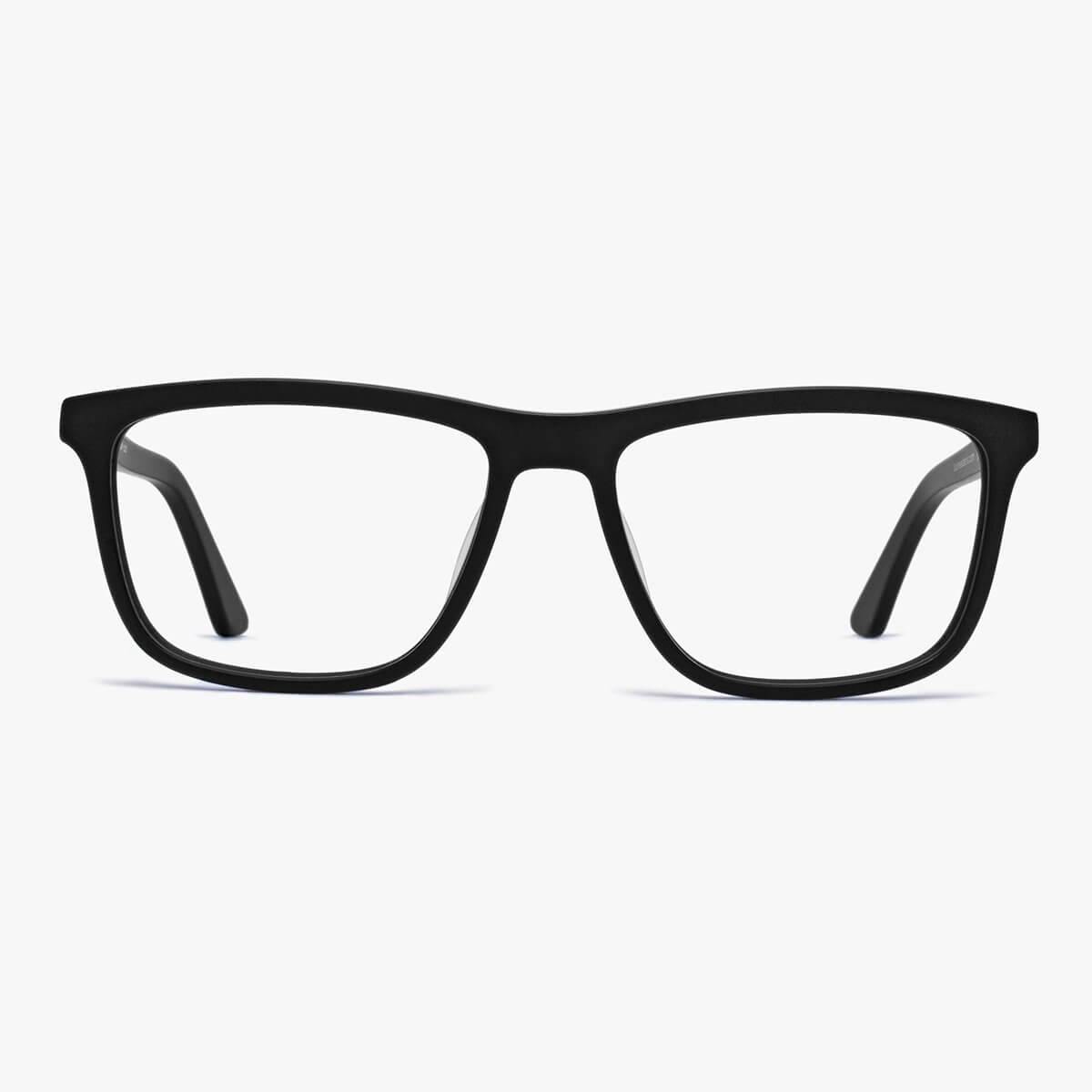 Luxreaders stylish Oslo Black Blue light glasses. Made from Acetate in a Square shape.