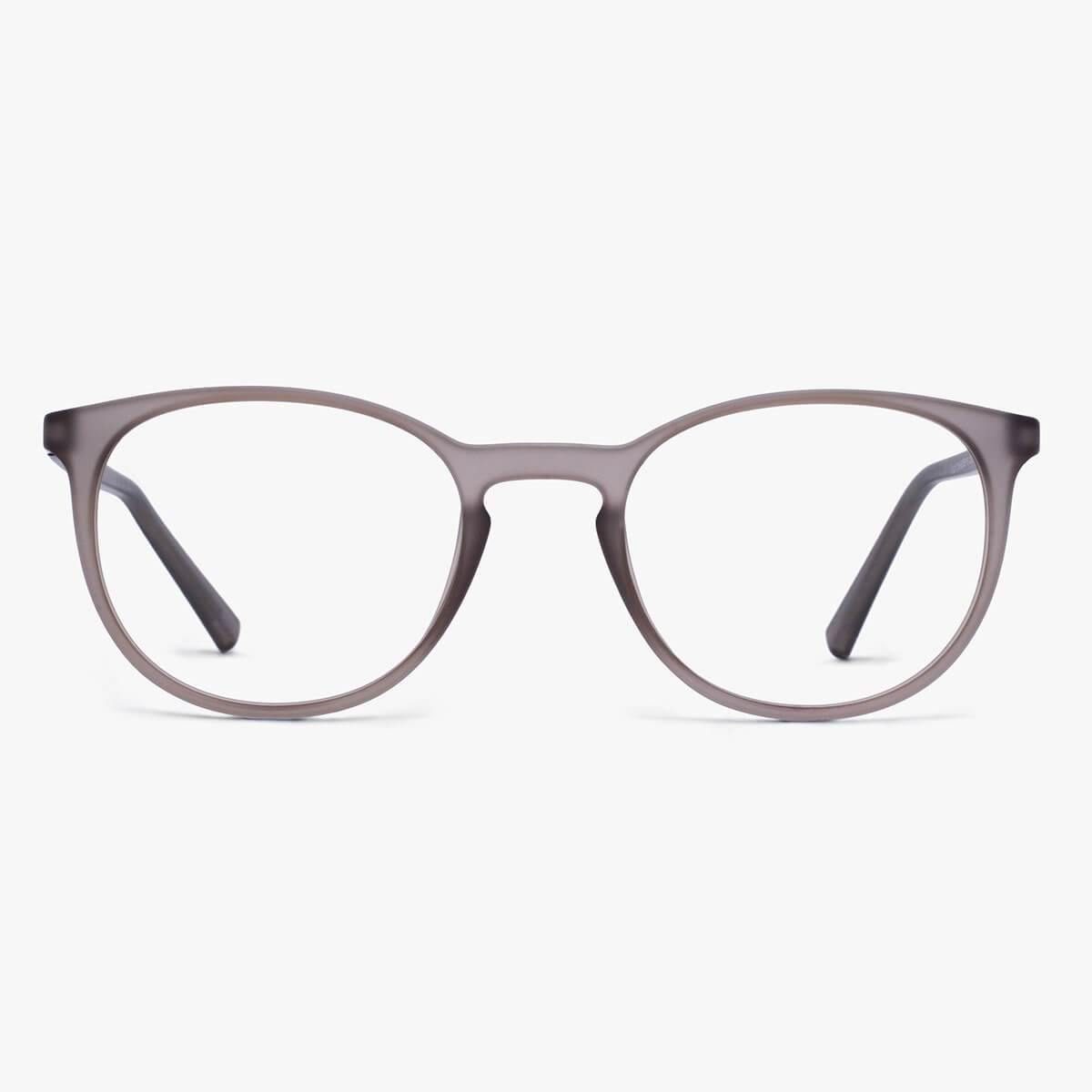 Luxreaders stylish Women's Stockholm Grey Blue light glasses. Made from Rubber in a Iconic shape.