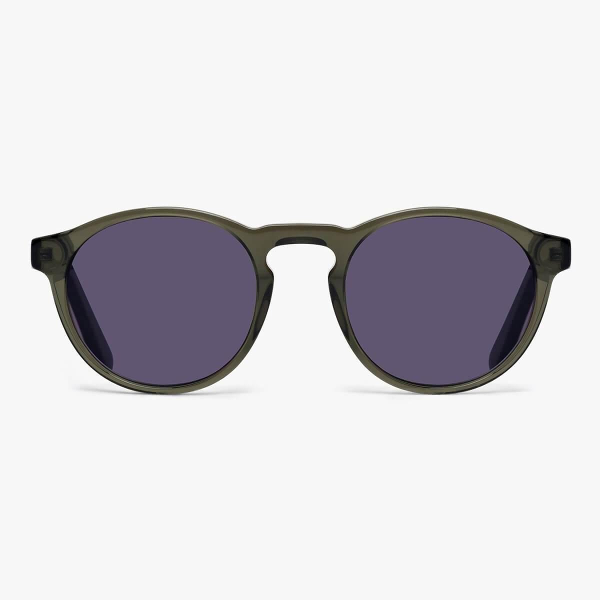 Luxreaders stylish Women's Trondheim Shiny Olive Sunglasses. Made from Acetate in a Round shape.