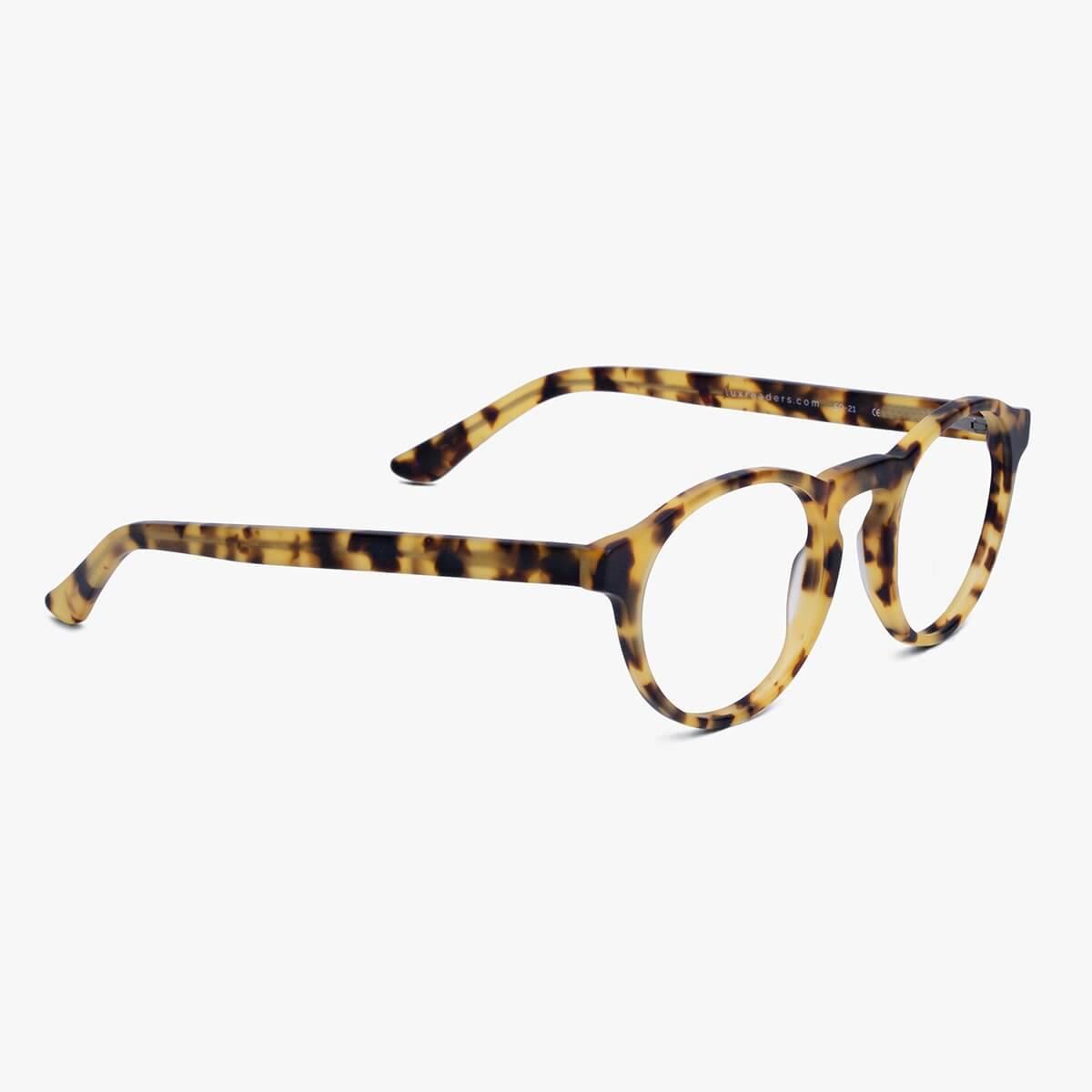 Luxreaders stylish Men's Trondheim Light Turtle Blue light glasses. Made from Acetate in a Round shape.