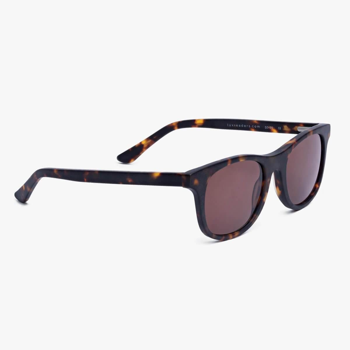 Luxreaders stylish Women's Malmö Dark Turtle Sunglasses. Made from Acetate in a Square shape.
