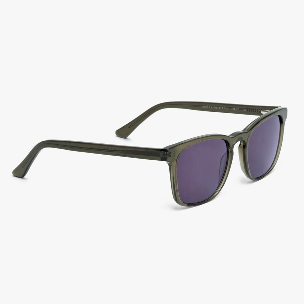 Luxreaders stylish Women's Bornholm Shiny Olive Sunglasses. Made from Acetate in a Square shape.