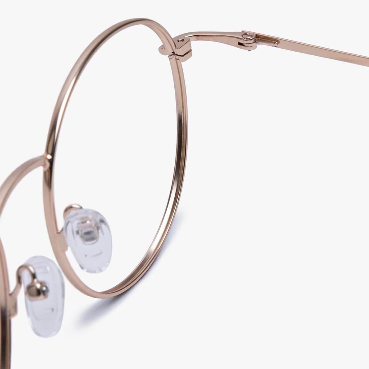 Luxreaders stylish Tromsø Gold Reading glasses. Made from Stainless steel in a Round shape.