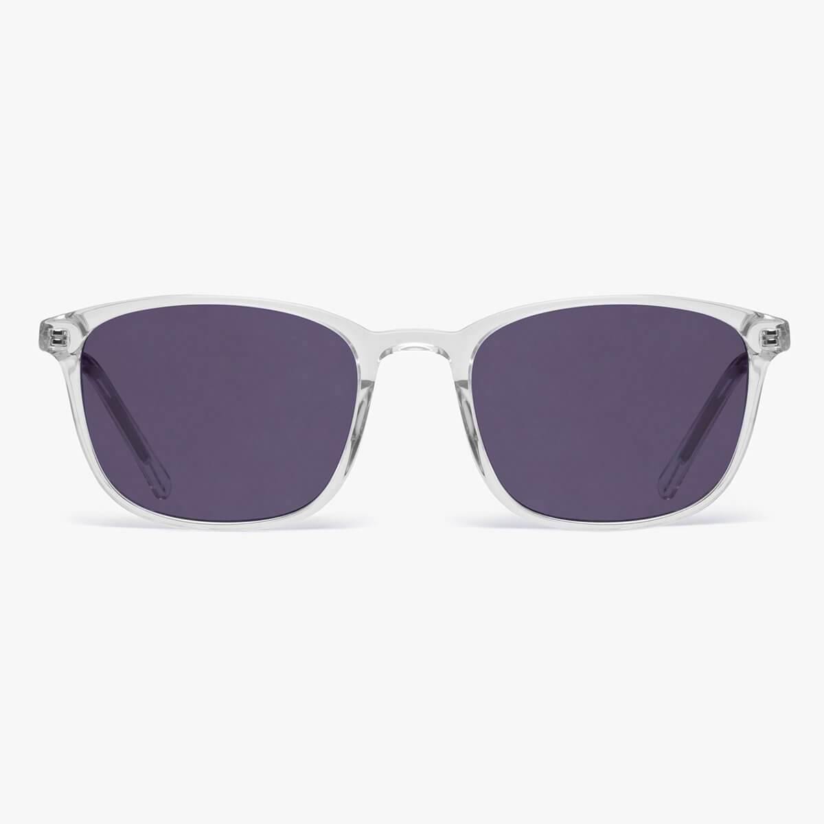 Ebeltoft Crystal White sunglasses with transparent frames and dark lenses
