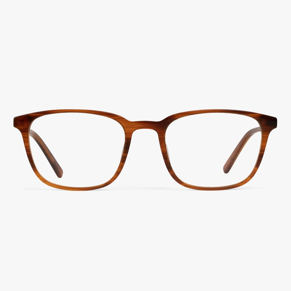 Ebeltoft Shiny Walnut reading glasses with a sleek walnut finish