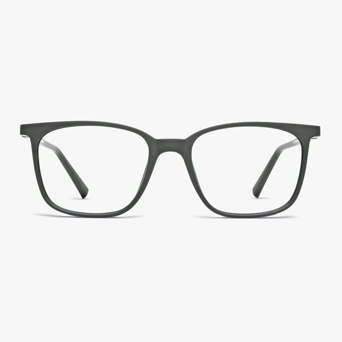 Fyn Dark Army rectangular glasses with dark green frame
