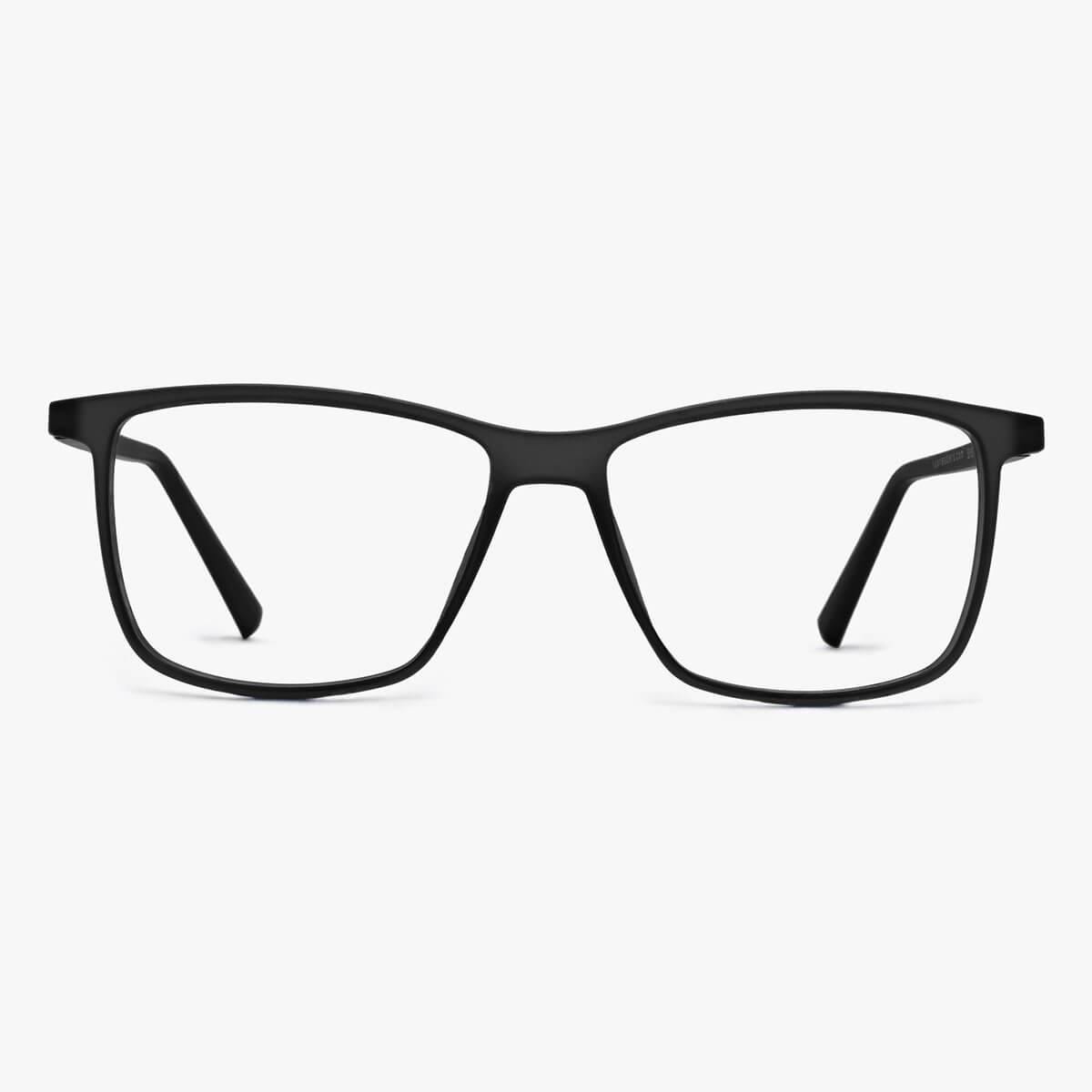 København Black reading glasses with a sleek black rectangular frame