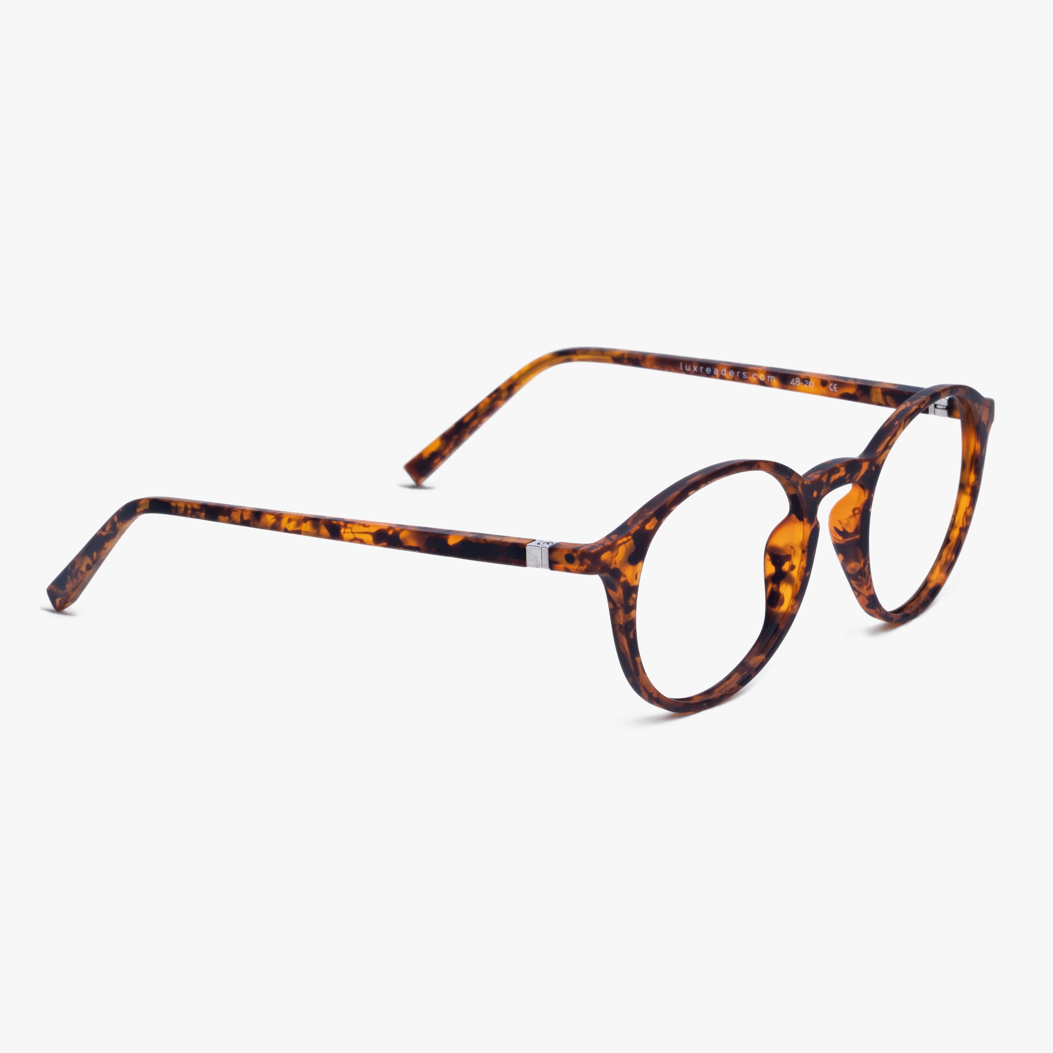Læsø Turtle round tortoiseshell reading glasses with thin temples