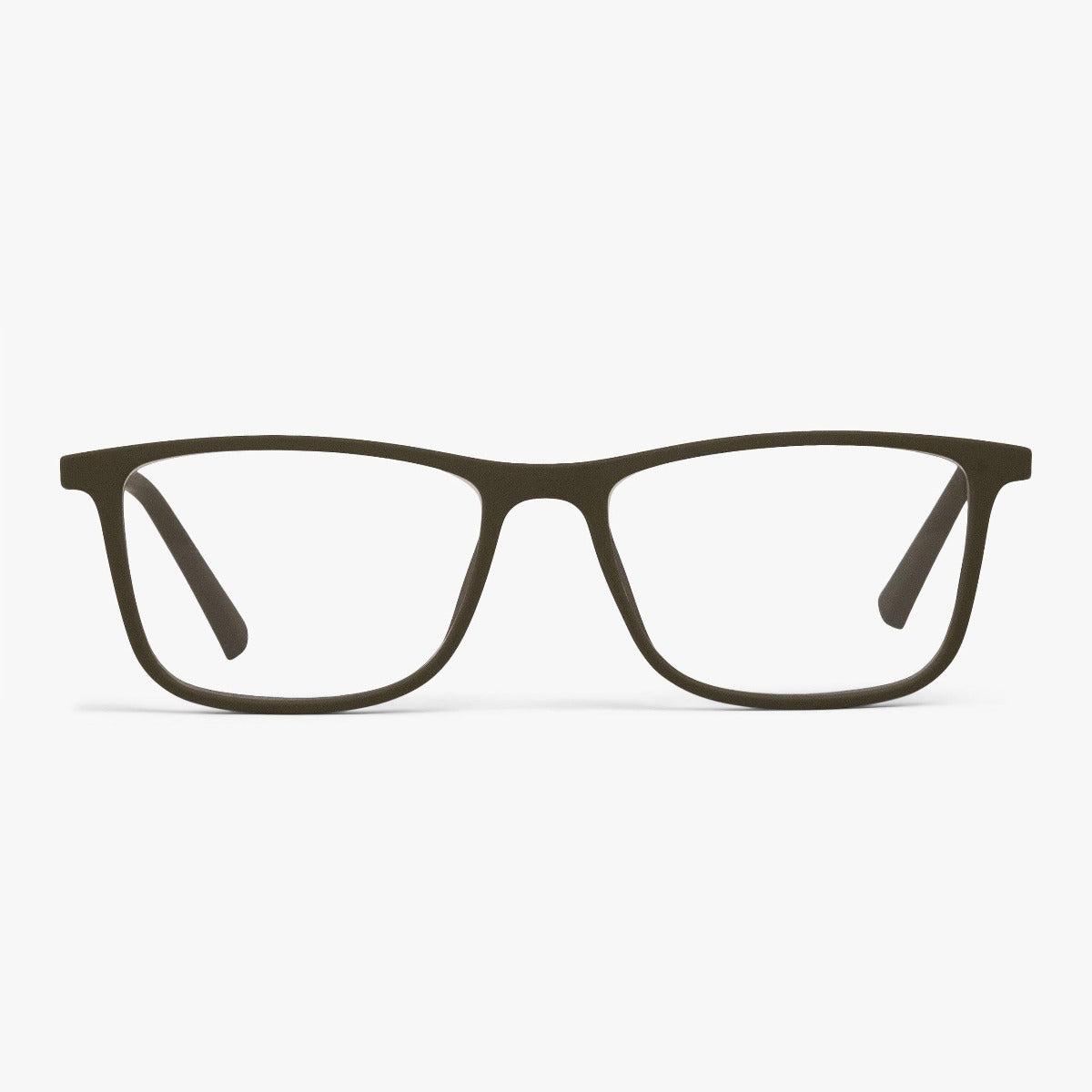 Luxreaders stylish Skagen Dark Army Reading glasses. Made from Rubber in a Rectangle shape.