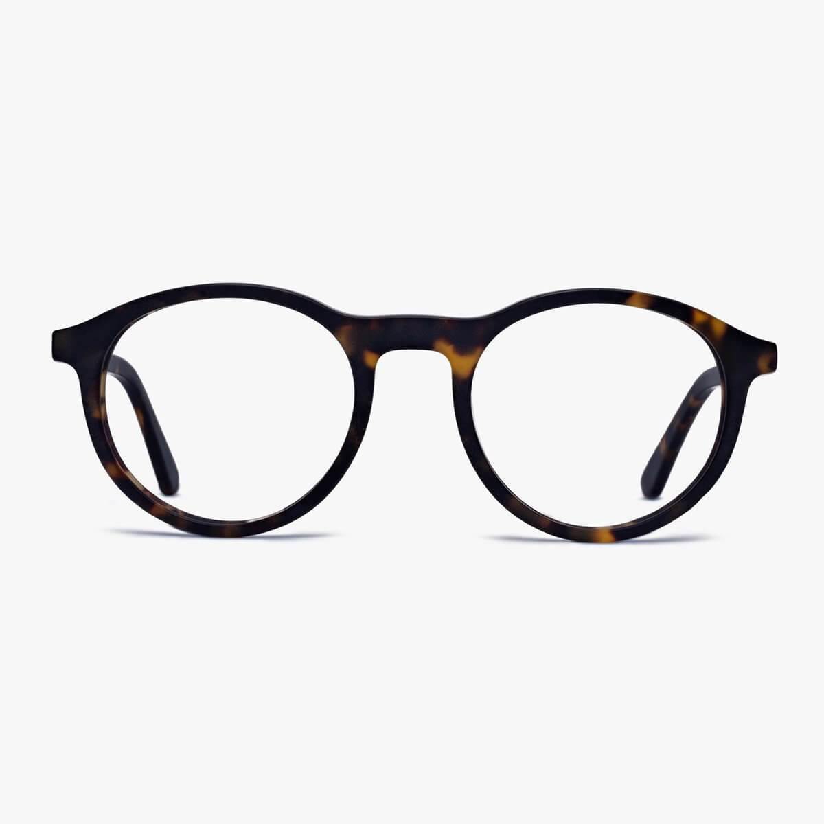 Tortoiseshell round reading glasses with a classic design