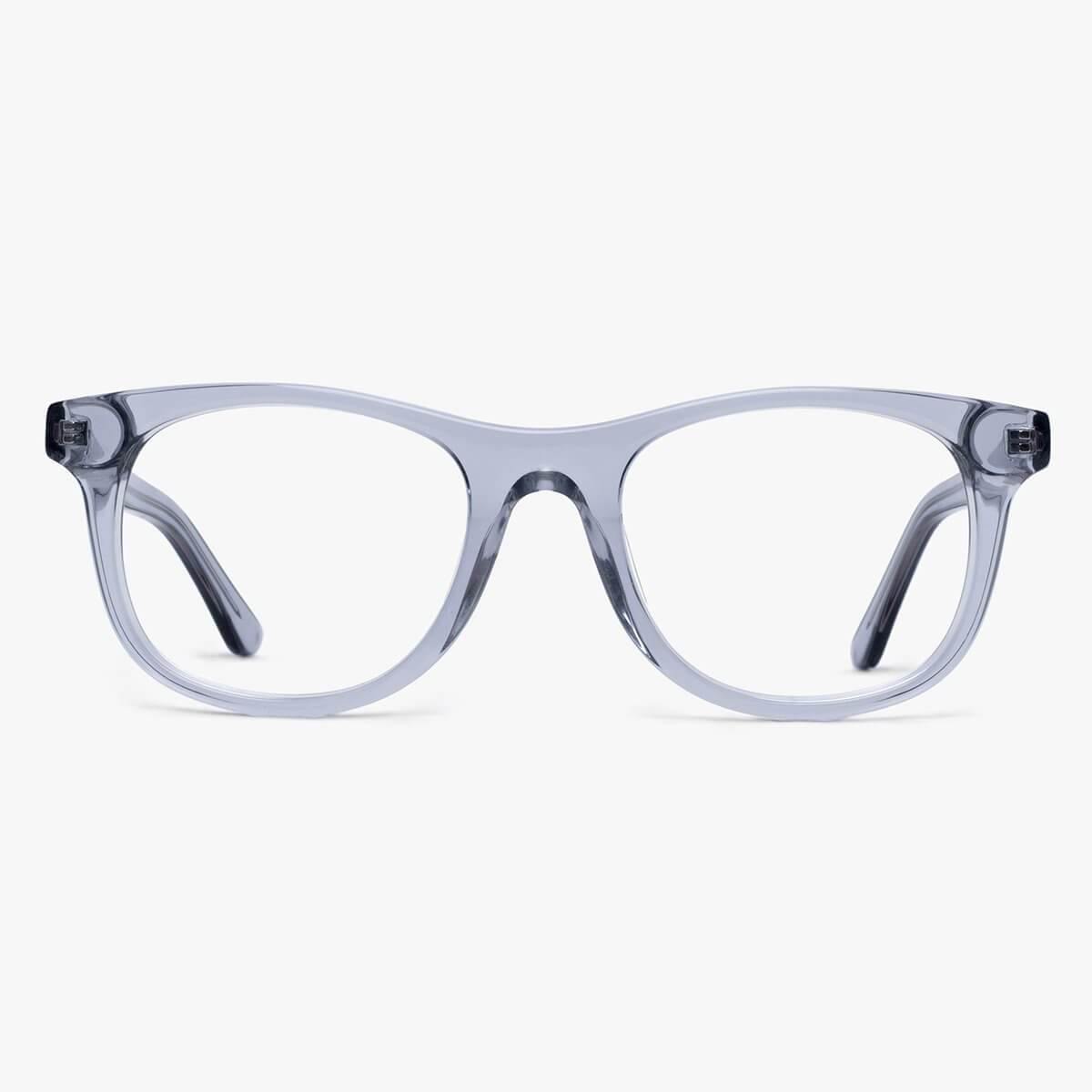 Malmö Crystal Grey reading glasses in transparent grey with a modern design