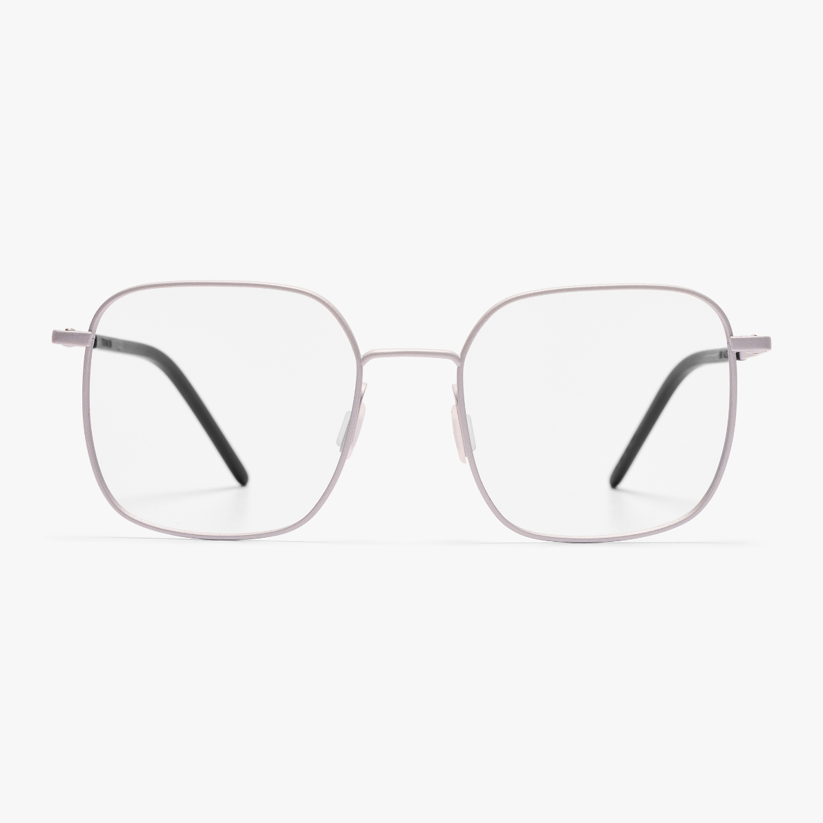 Men's Båstad Steel rectangular silver glasses with black temples