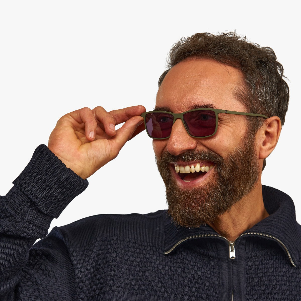 Person wearing Men's København Dark Army sunglasses