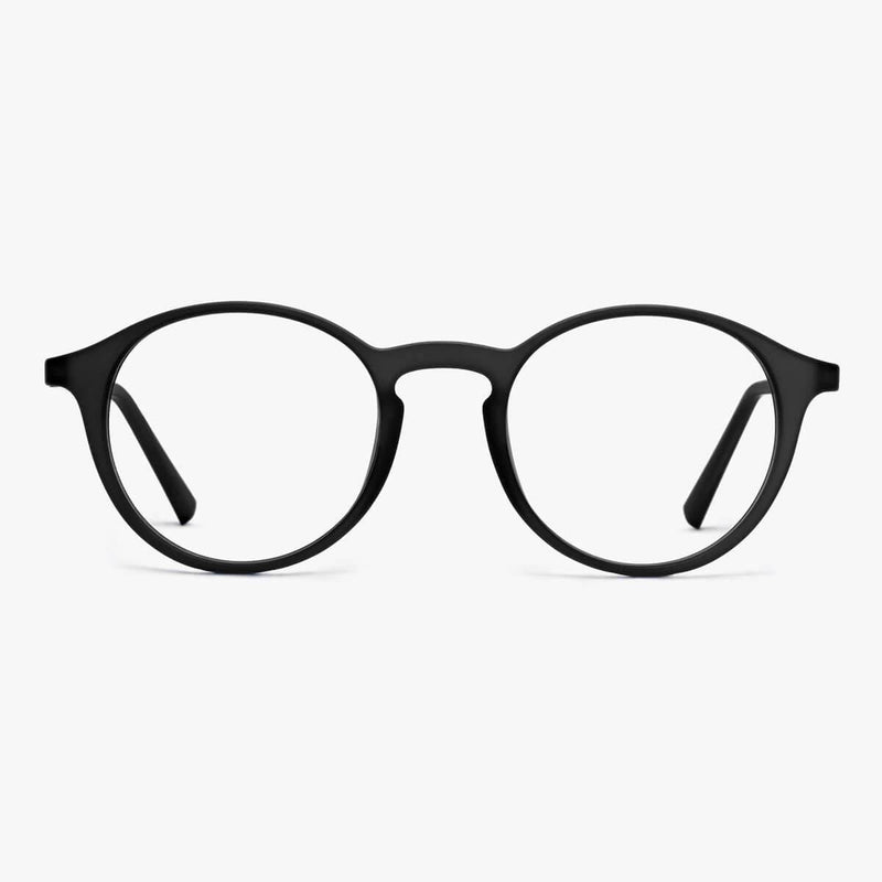 Men's Læsø Black round reading glasses with matte black frame
