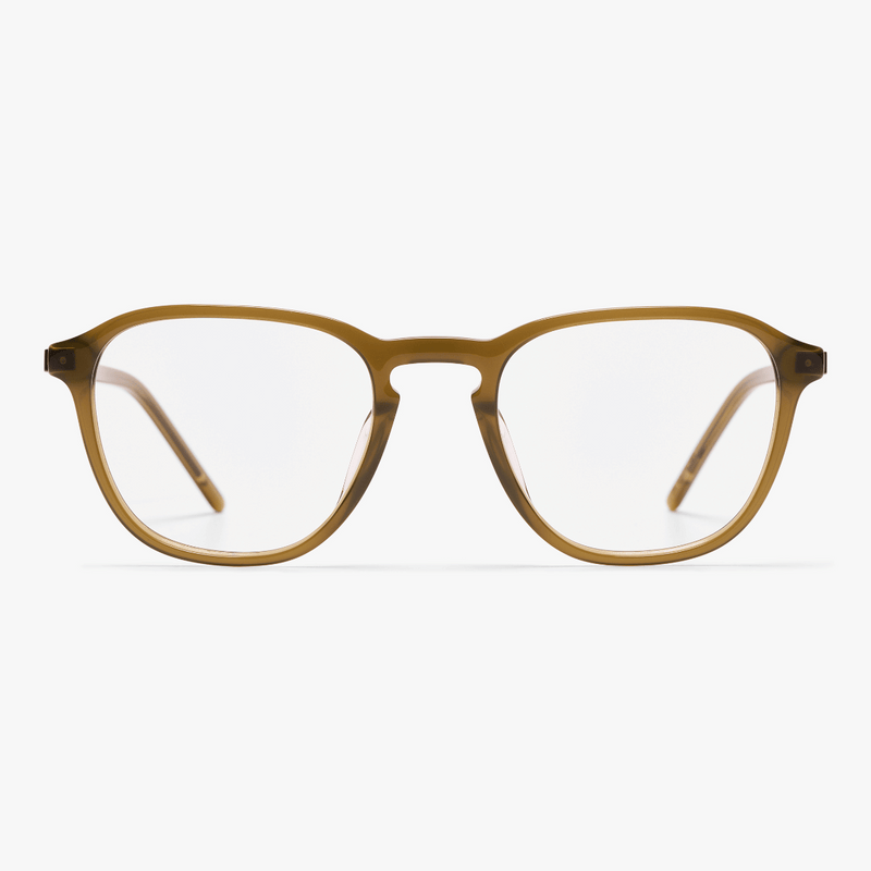Men's Rønne shiny olive glasses with rectangular frame