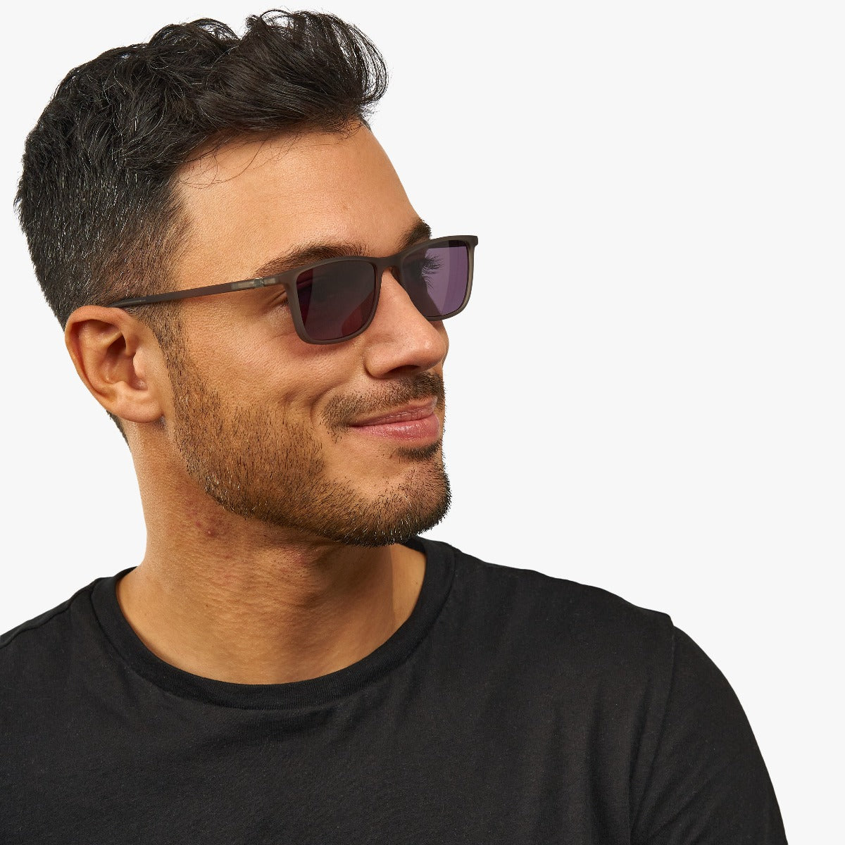 Man wearing Skagen grey sunglasses