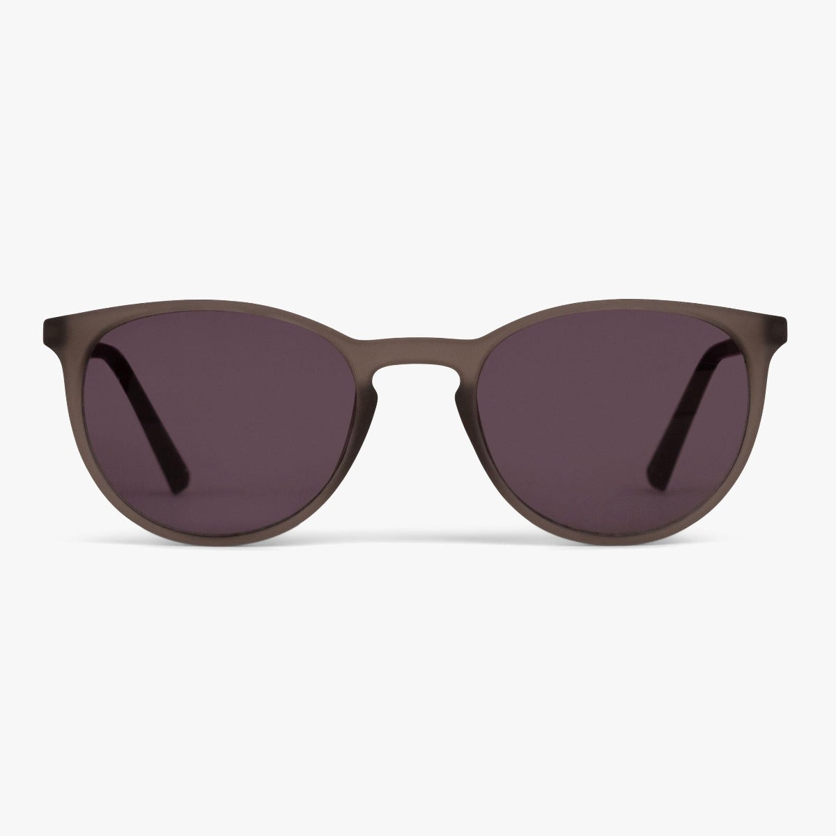 Men's Stockholm Grey sunglasses with round dark lenses and grey matte frame