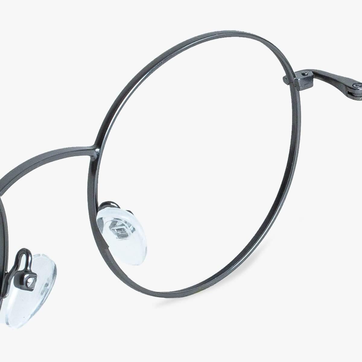 Luxreaders stylish Tromsø Gun Reading glasses. Made from Stainless steel in a Round shape.