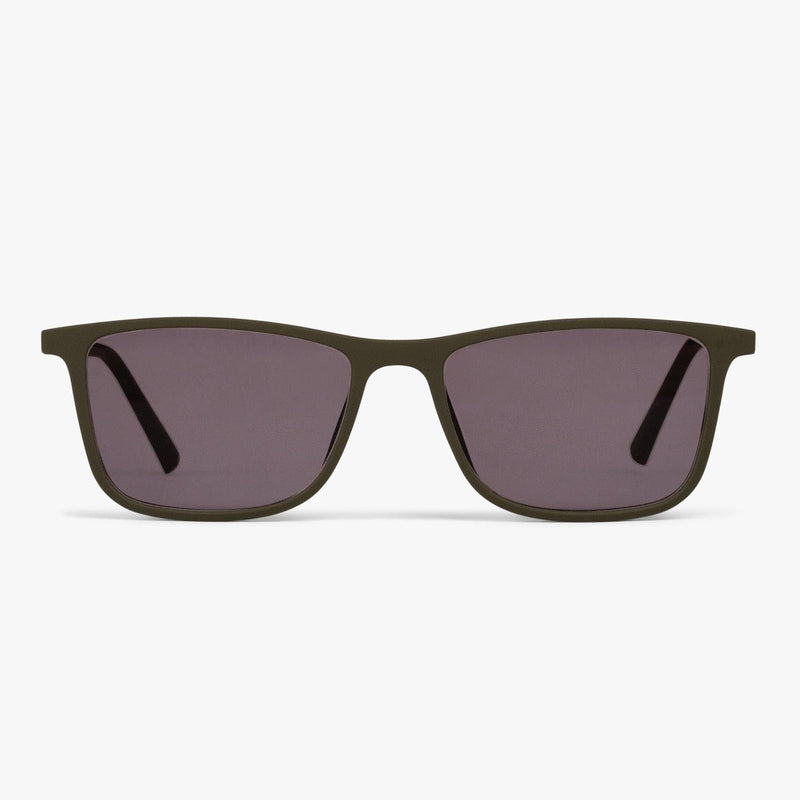 Skagen Dark Army sunglasses with dark green frame and rectangular lenses