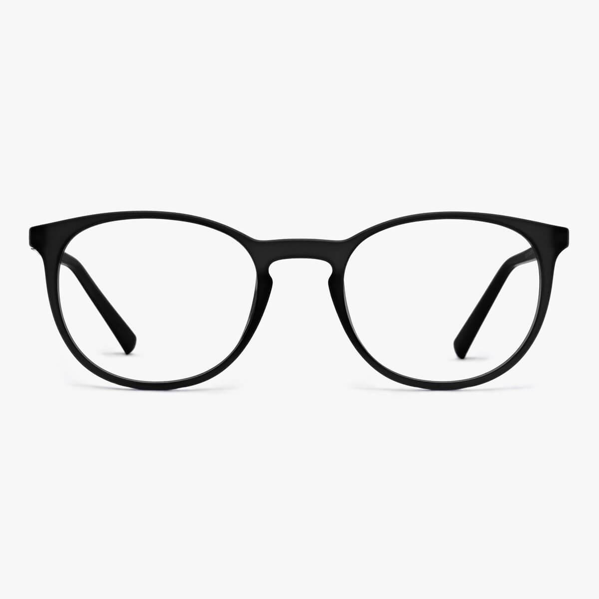 Stockholm Black full-rim round glasses with matte black finish