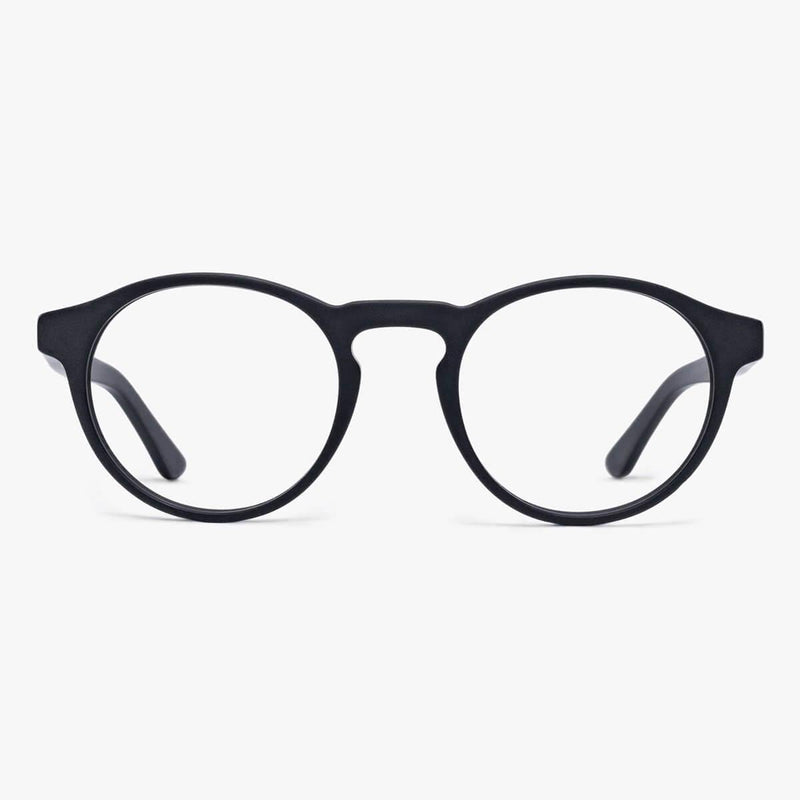 Trondheim Black round eyeglasses with matte black frame