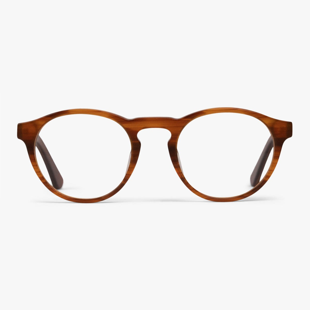 Trondheim Shiny Walnut round brown eyeglasses frame
