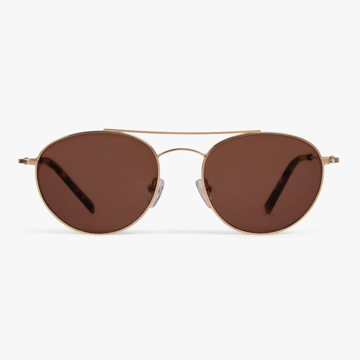 Luxreaders stylish Göteborg Gold Sunglasses. Made from Stainless steel in a Round shape.