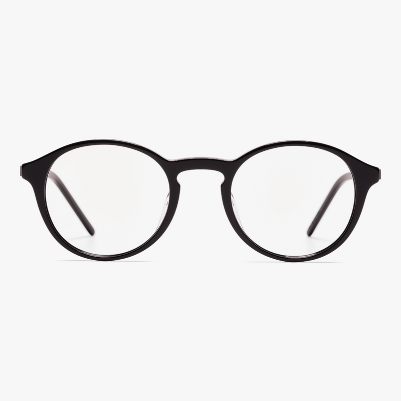 Women's Ærø black round reading glasses