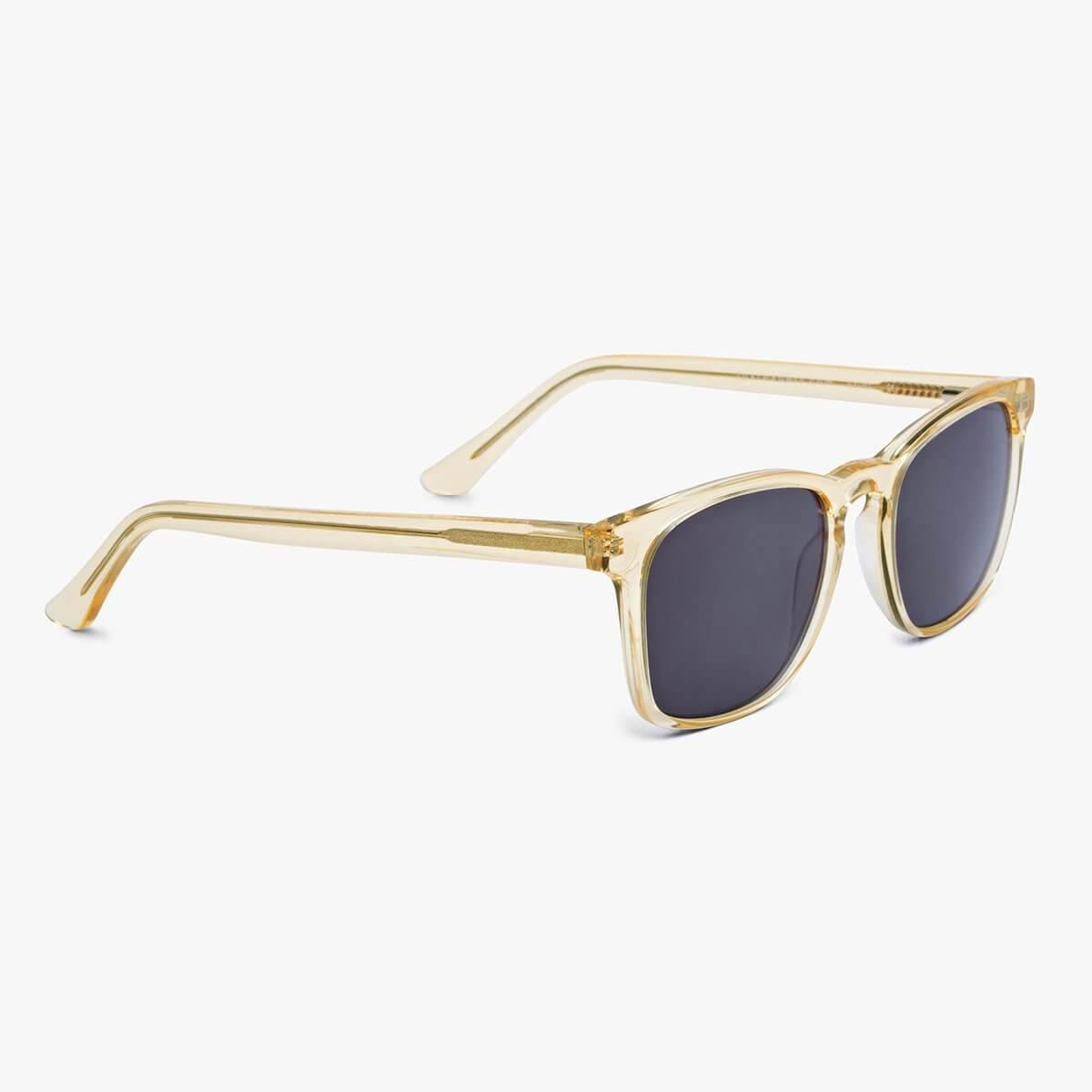 Women's Bornholm Crystal Lemon sunglasses with gold frames and dark lenses