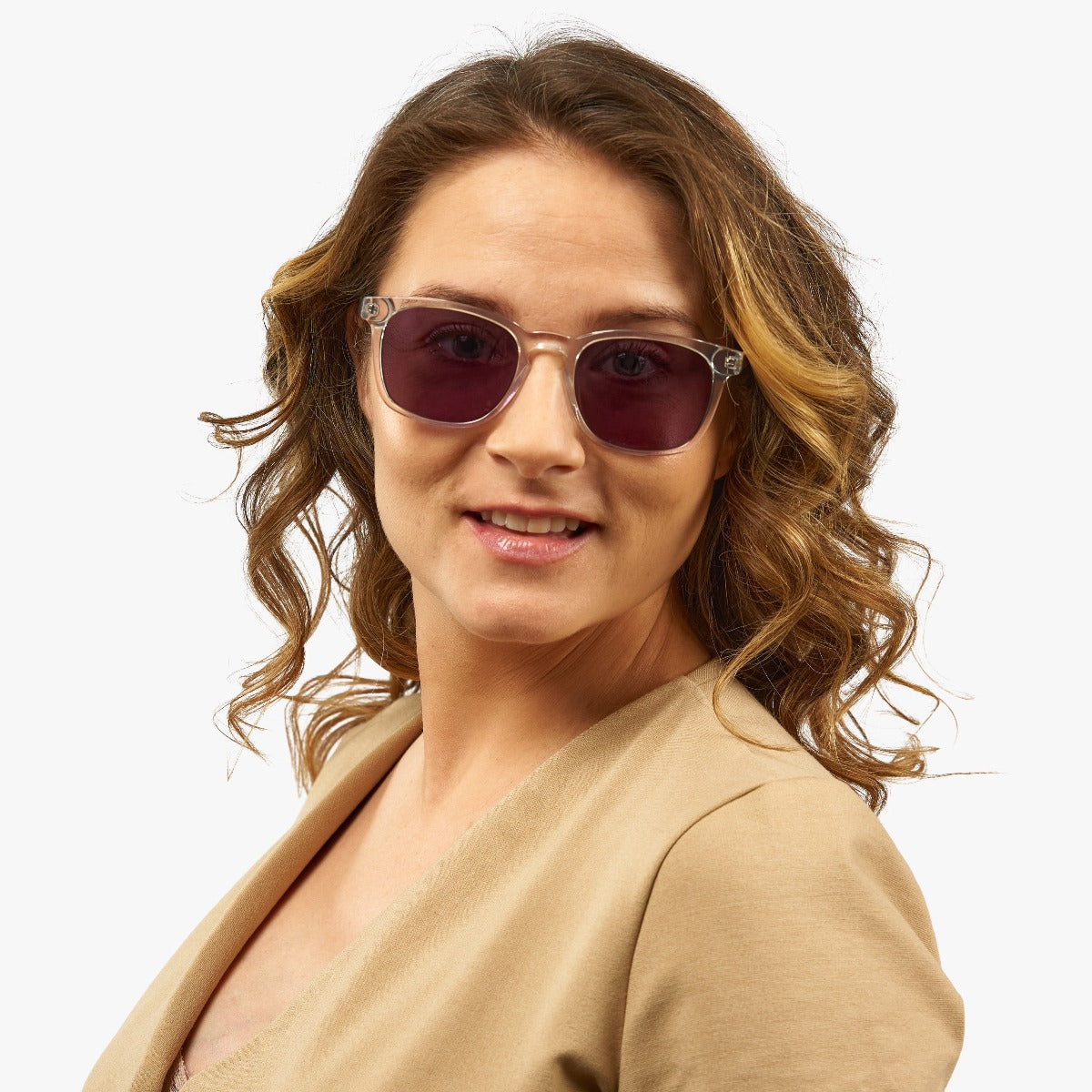 Person wearing Women's Bornholm Crystal White sunglasses