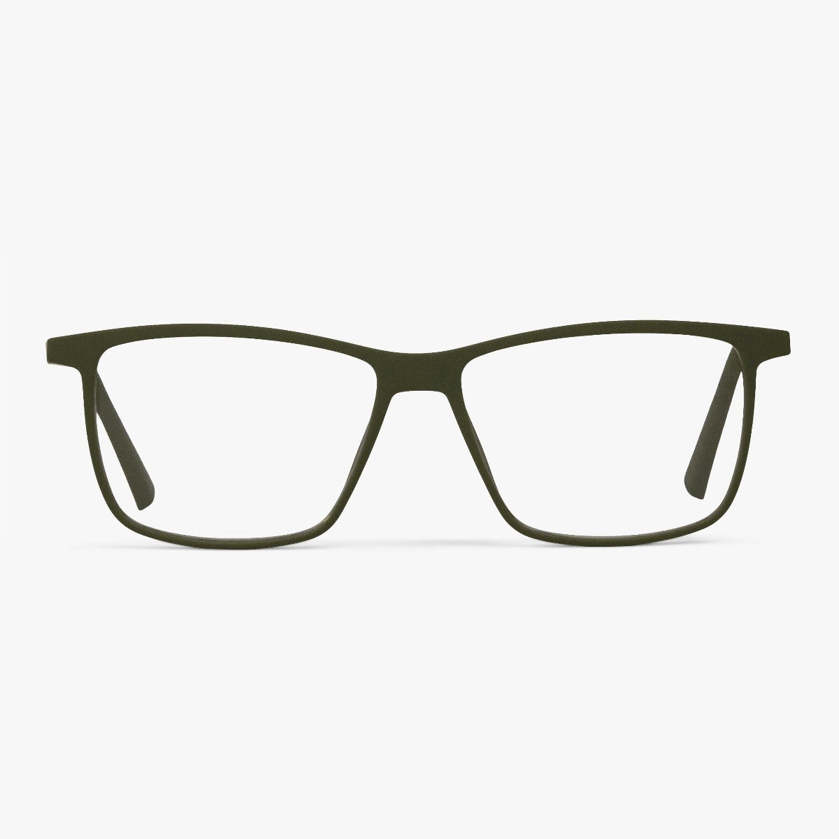København Dark Army rectangular reading glasses in dark olive