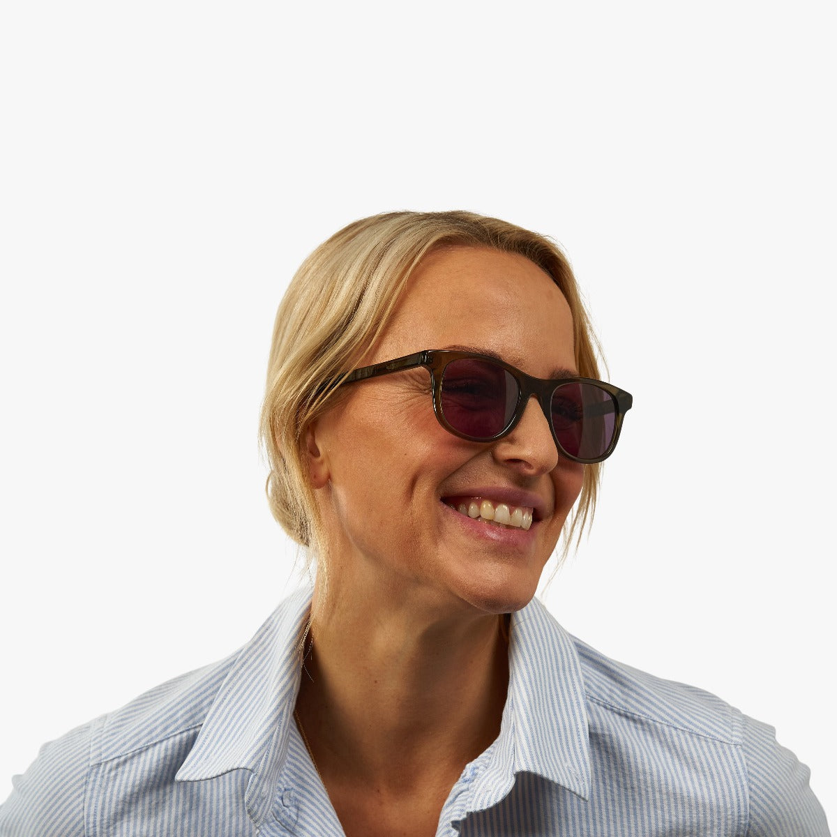 Person wearing Women's Malmö Shiny Olive sunglasses
