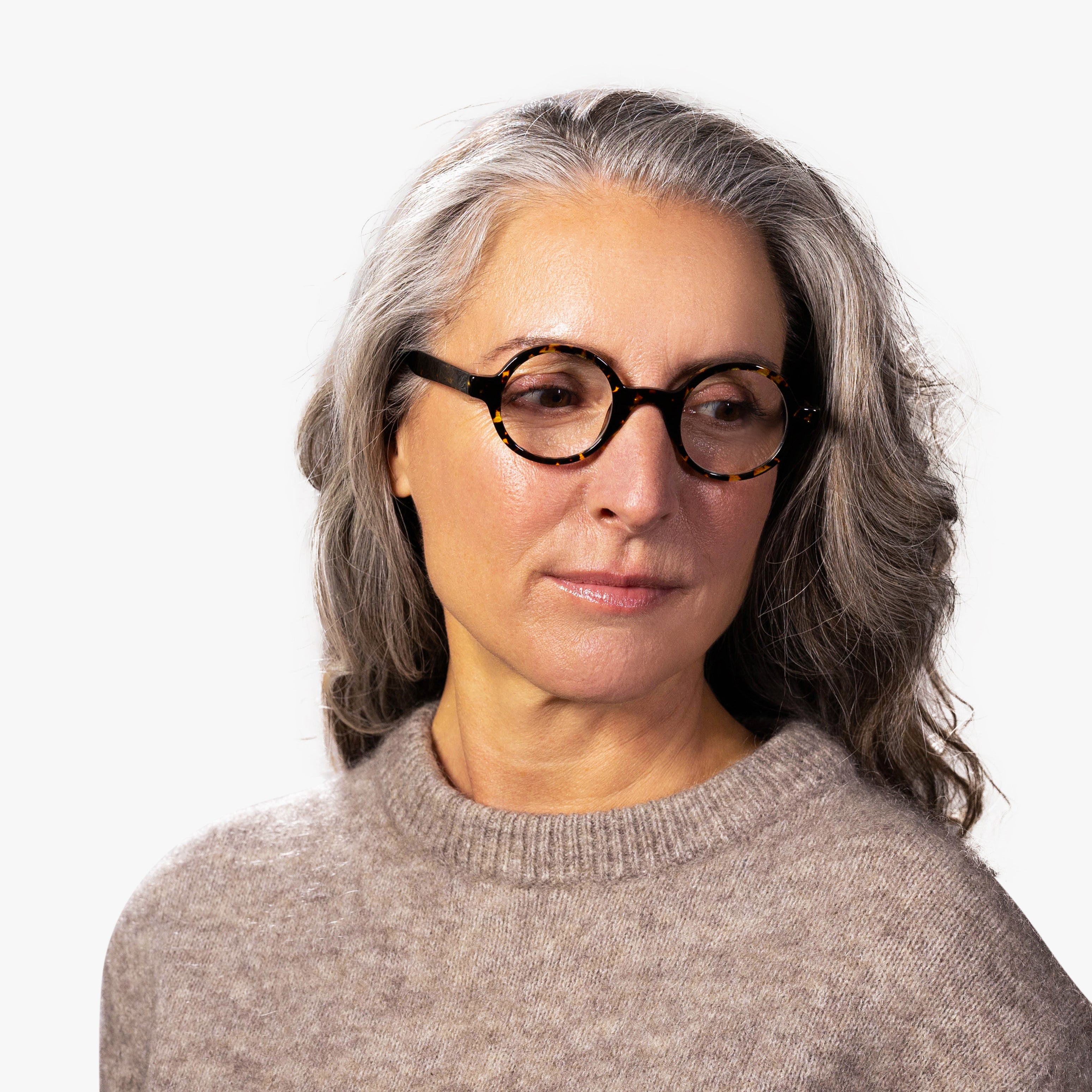 Person wearing Women's Tórshavn Dark Turtle glasses