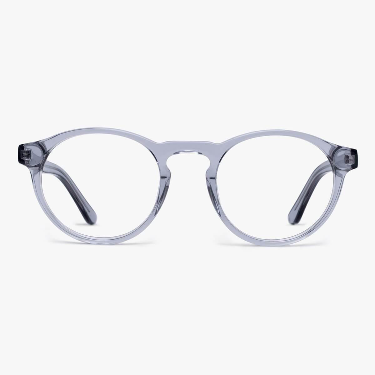 Round crystal grey women's reading glasses